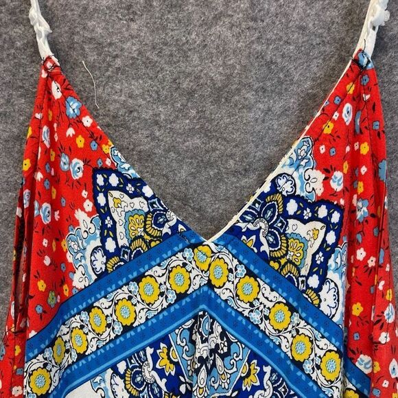 IRIS Sundress XS Multicolor Handkerchief Hem V-Neck Sleeveless Spaghetti Straps - Picture 12 of 14